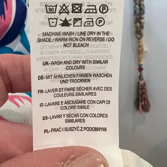 Boden Floral woven V Neck Popover 100% cotton blouse- EUC Size 4 - Picture 11 of 12